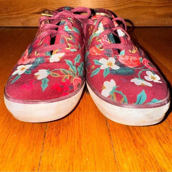 Keds X Rifle Paper Co Red Velvet Floral Garden Sneakers Excellent condition - Picture 4 of 7